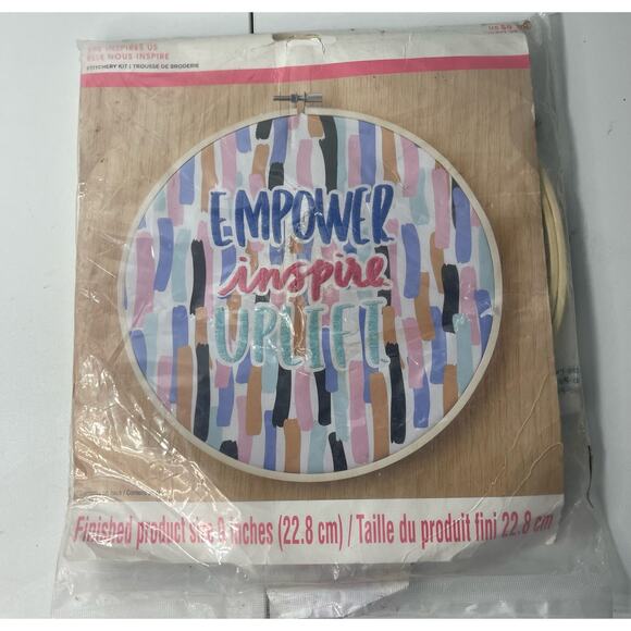 WOMEN Embroidery Kit Floss and Beading 8” Empower - Inspire- Uplift - Picture 1 of 3